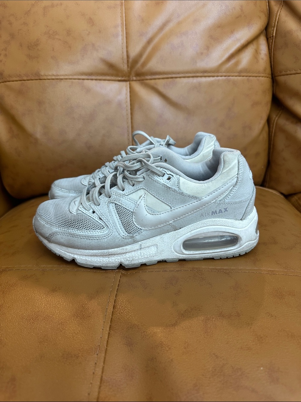 Nike Light Gray and White Air Max Sneakers